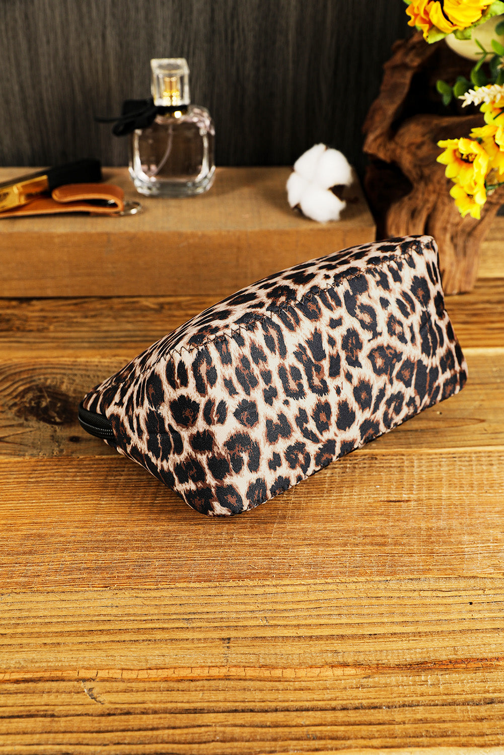 Brown Serape Leopard Make up Storage Bag 14*19CM