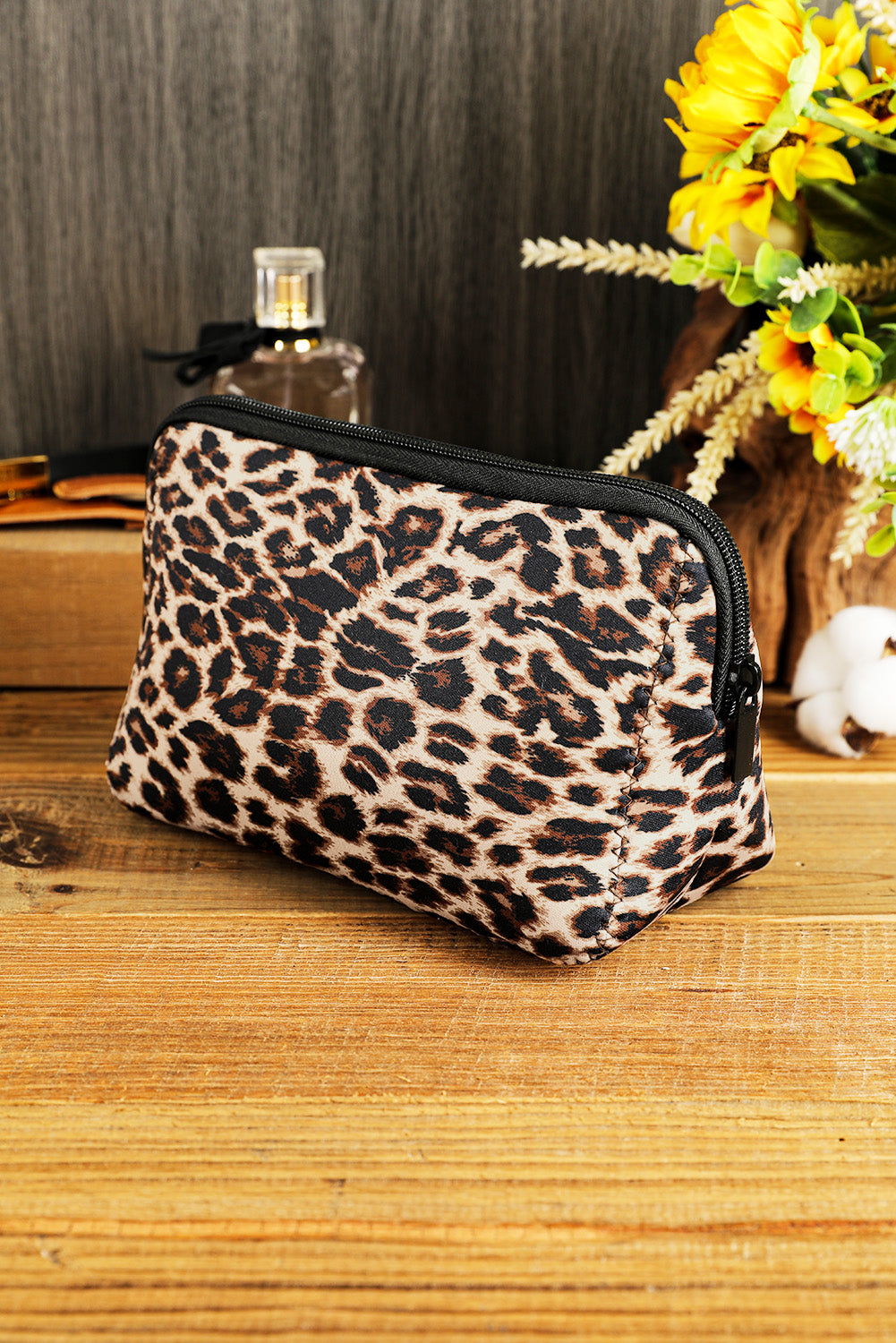 Brown Serape Leopard Make up Storage Bag 14*19CM