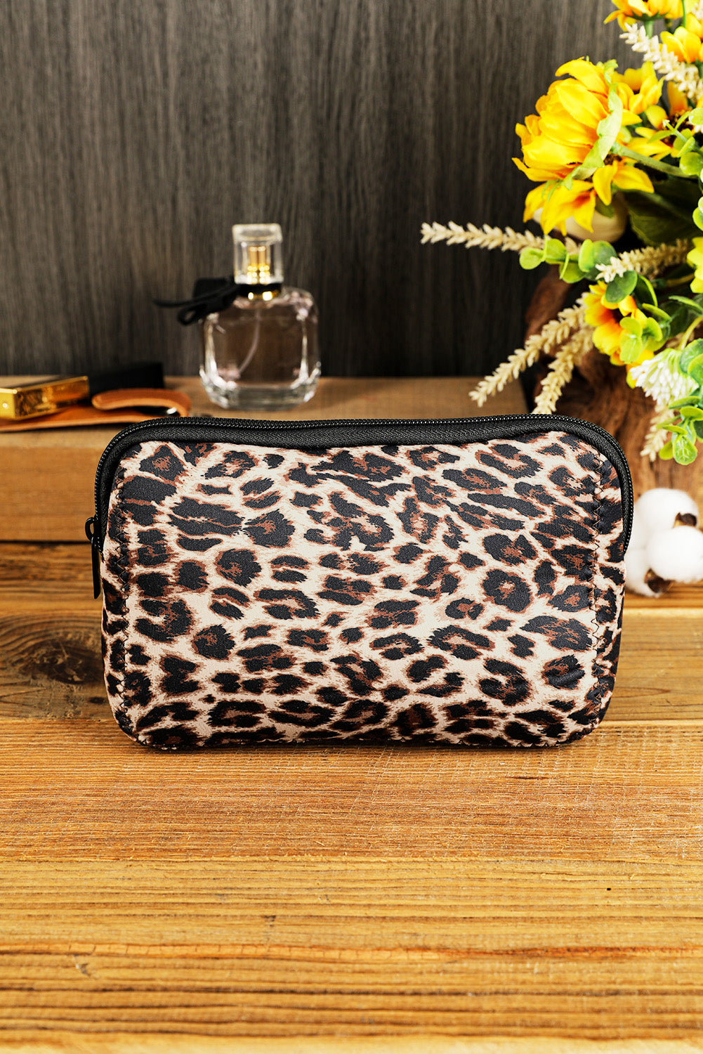 Brown Serape Leopard Make up Storage Bag 14*19CM