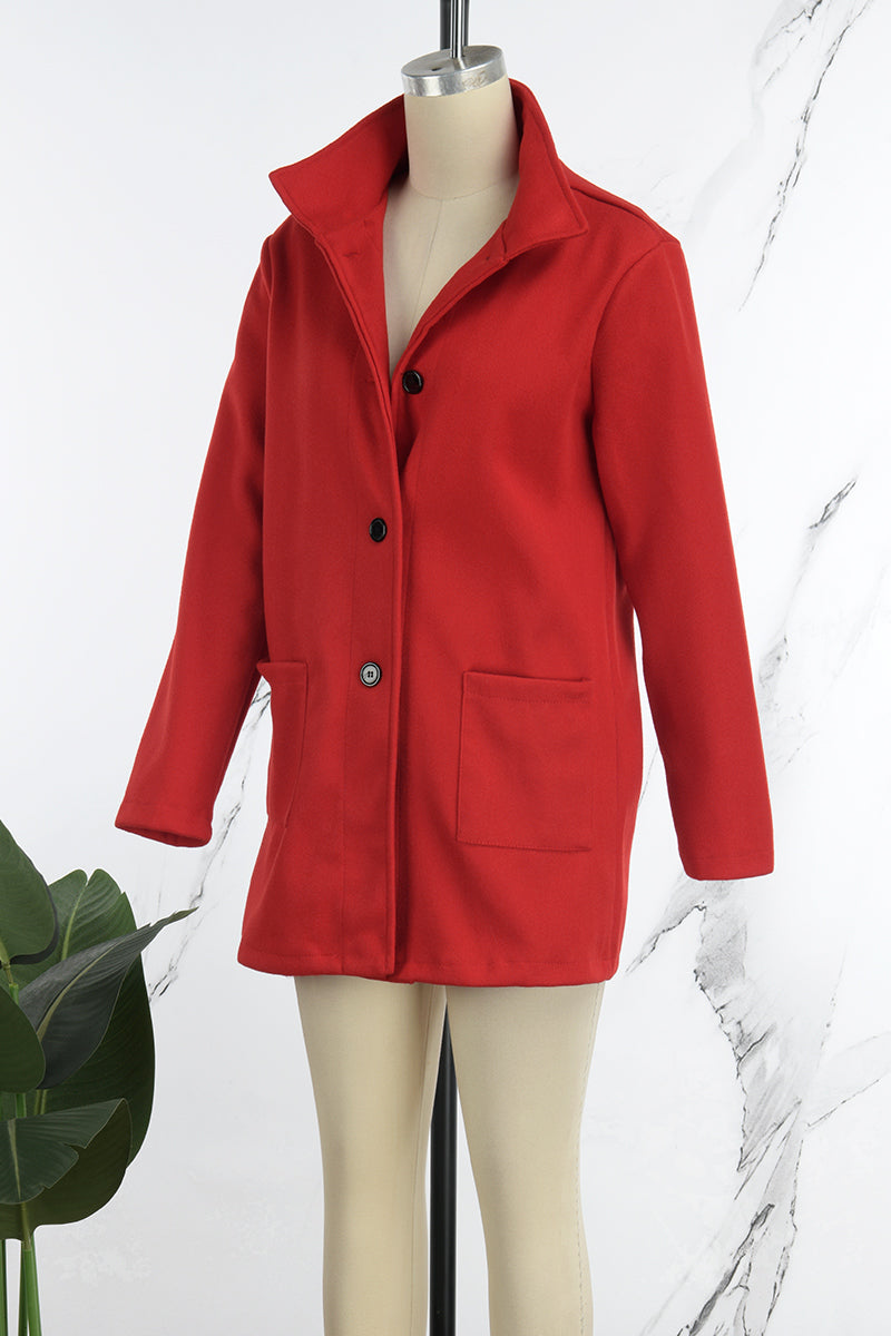 Casual Solid Cardigan Mandarin Collar Outerwear