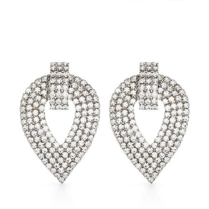 Casual Party Rhinestone Patchwork Earrings