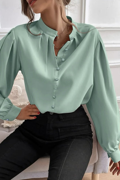 Elegant Solid Fold Half A Turtleneck Tops