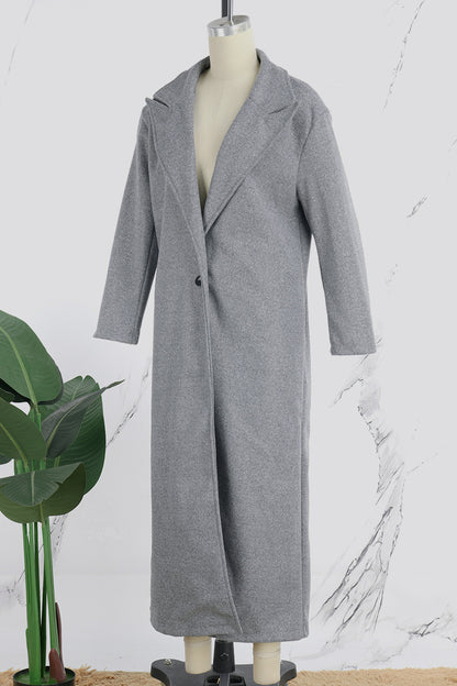 Casual Solid Cardigan Turndown Collar Outerwear