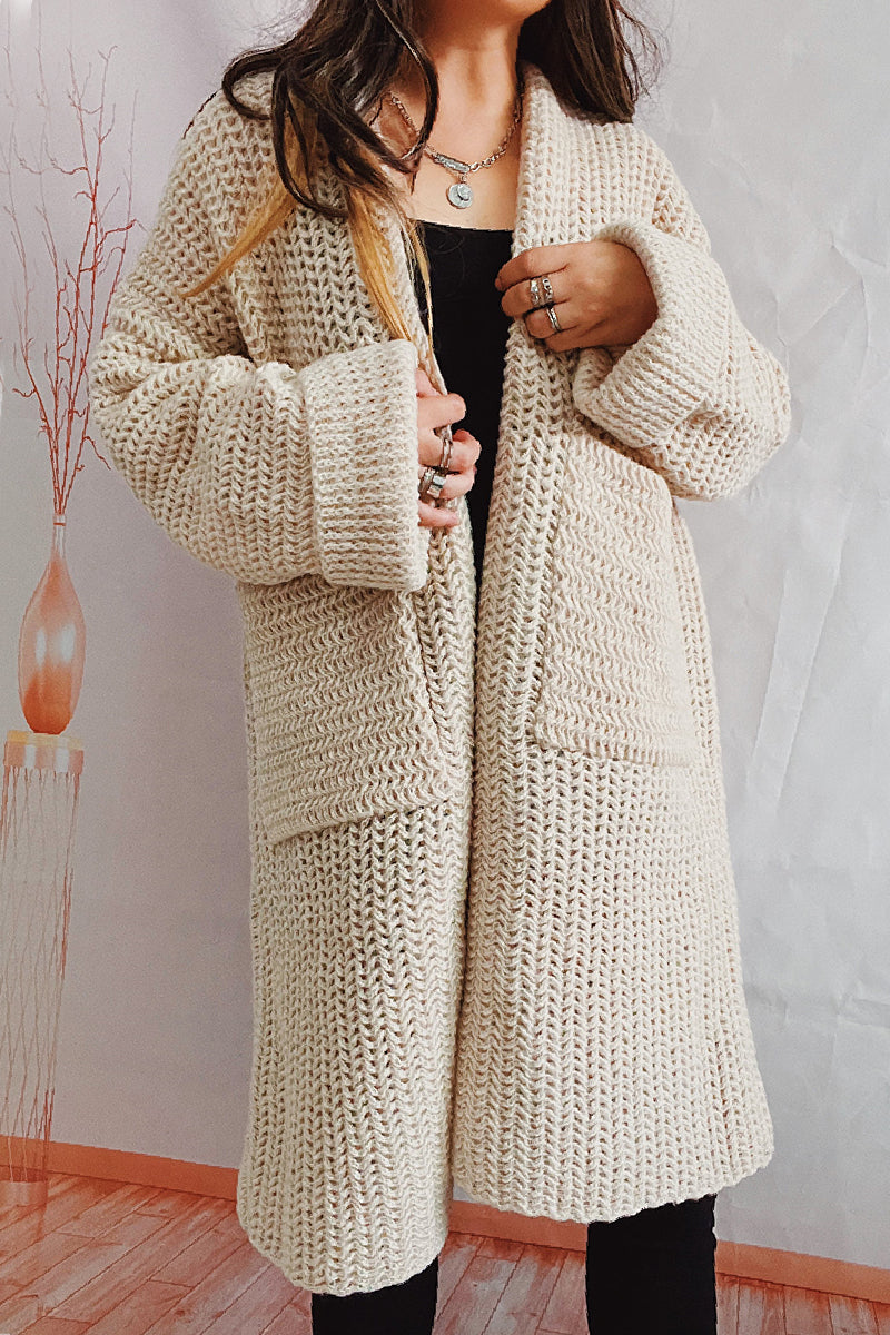 Casual Solid Cardigan Outerwear