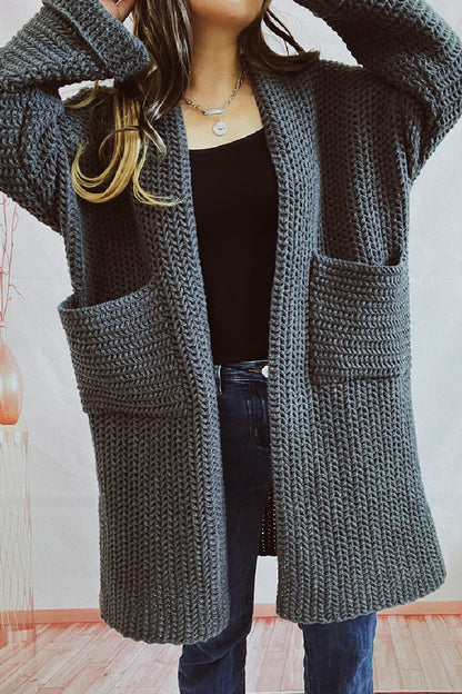 Casual Solid Cardigan Outerwear