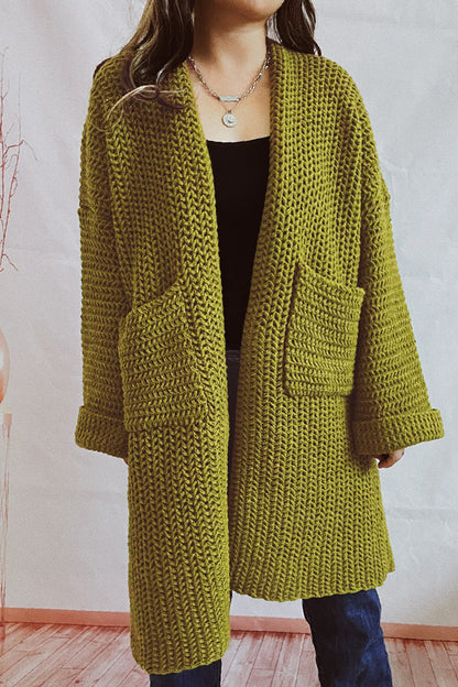 Casual Solid Cardigan Outerwear