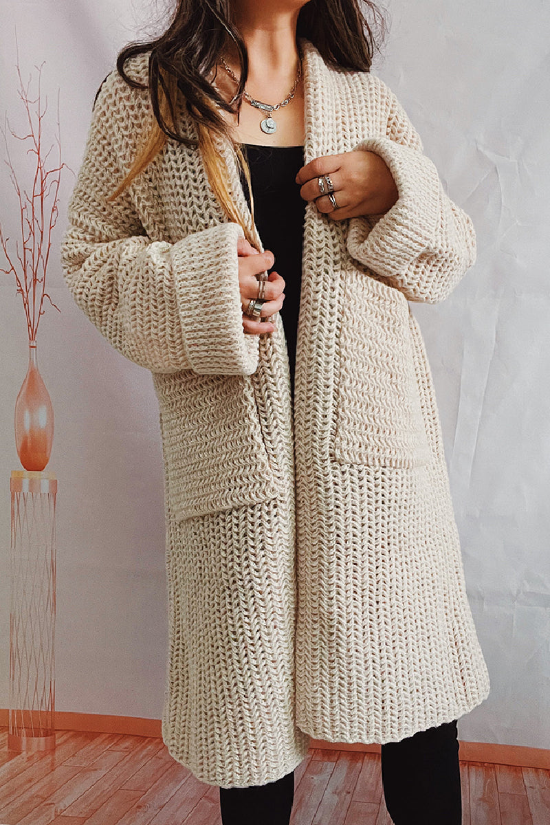 Casual Solid Cardigan Outerwear