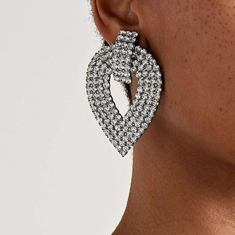 Casual Party Rhinestone Patchwork Earrings