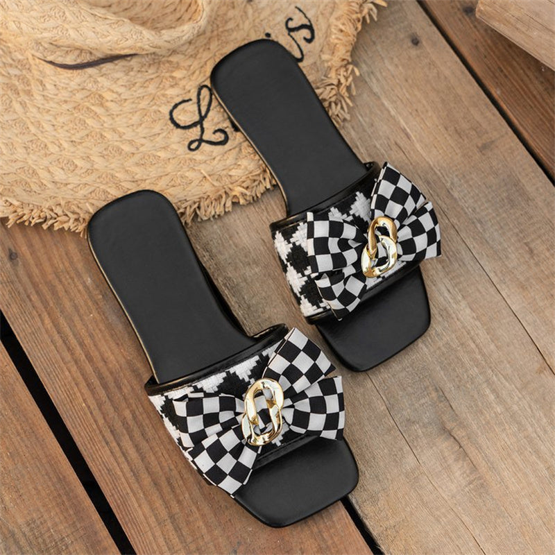 Casual Patchwork With Bow Square Comfortable Out Door Shoes