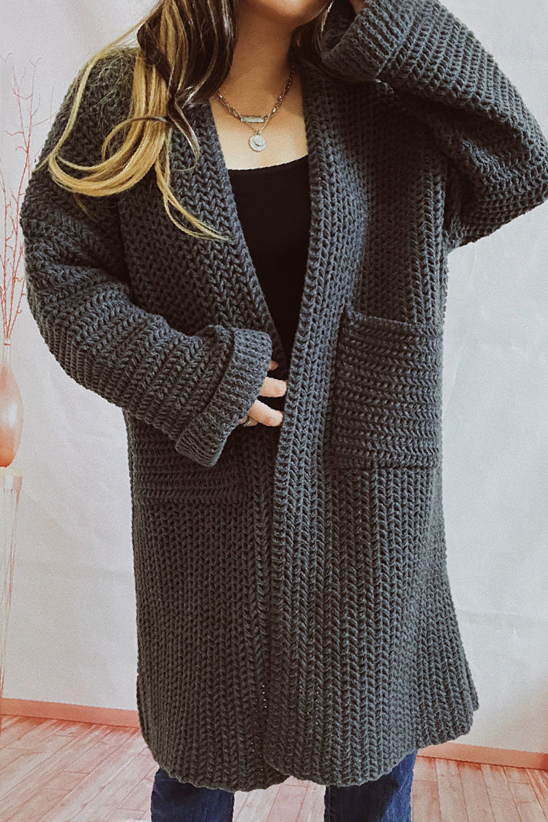 Casual Solid Cardigan Outerwear