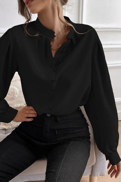 Elegant Solid Fold Half A Turtleneck Tops