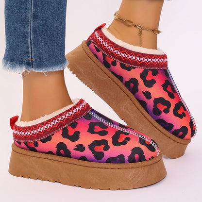 Casual Patchwork Printing Round Keep Warm Comfortable Shoes