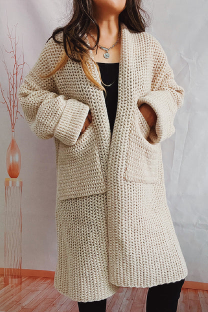 Casual Solid Cardigan Outerwear