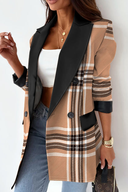 Casual Print Cardigan Turn-back Collar Outerwear