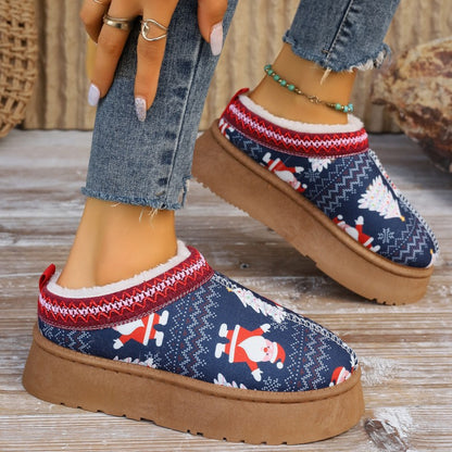 Casual Patchwork Printing Round Keep Warm Comfortable Shoes