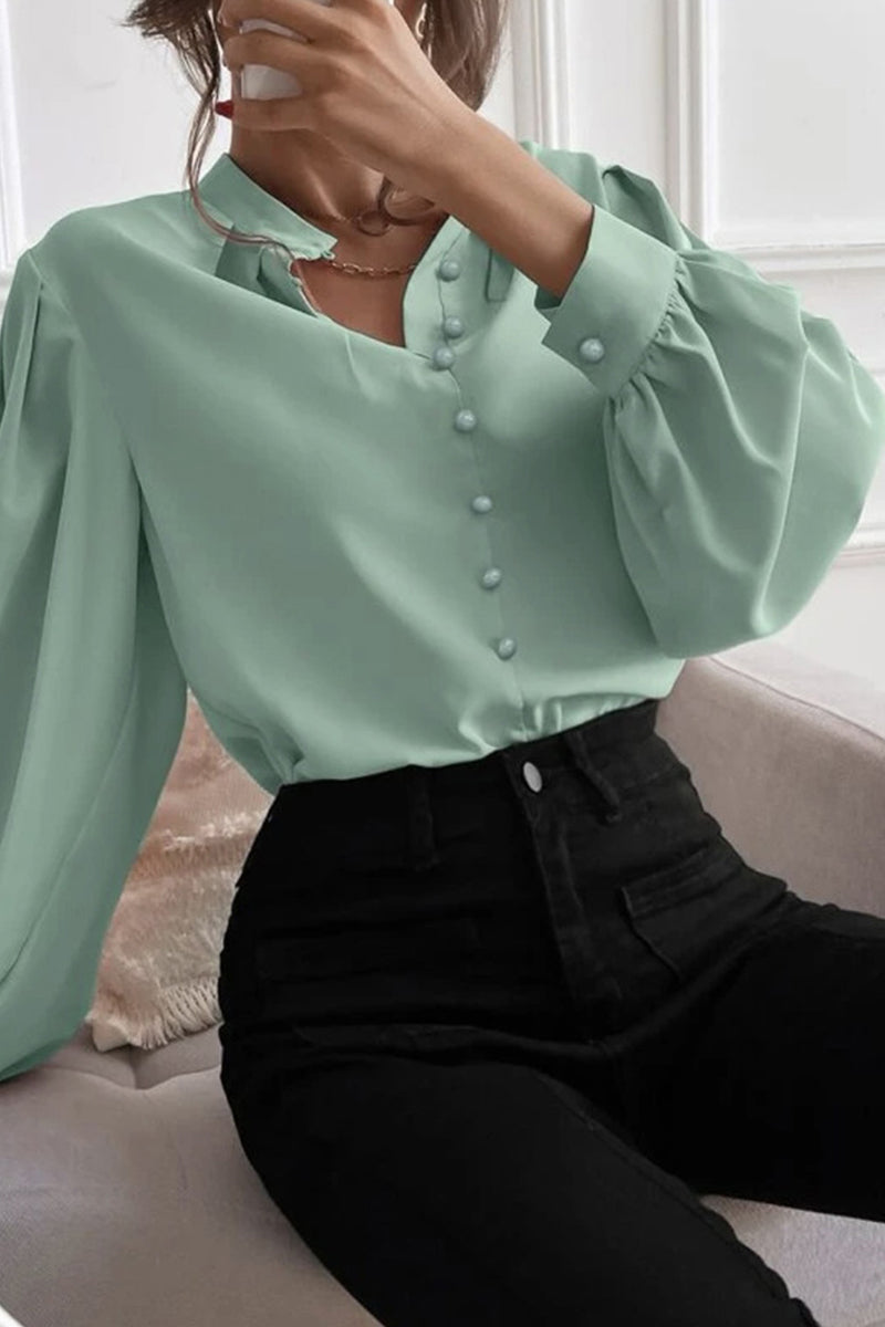 Elegant Solid Fold Half A Turtleneck Tops