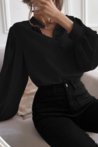 Elegant Solid Fold Half A Turtleneck Tops