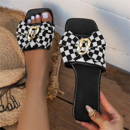 Casual Patchwork With Bow Square Comfortable Out Door Shoes