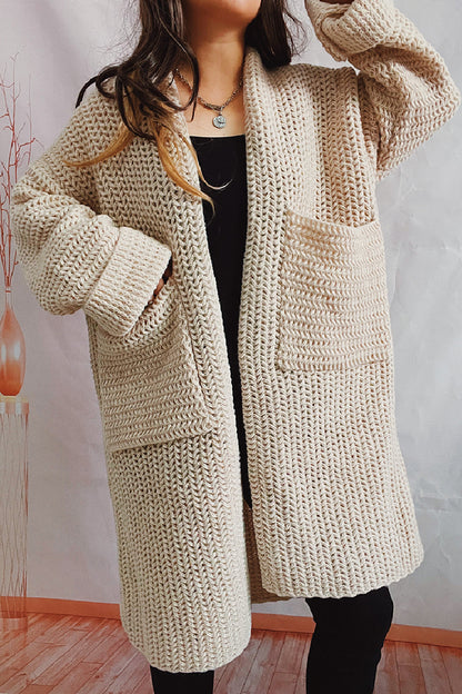 Casual Solid Cardigan Outerwear