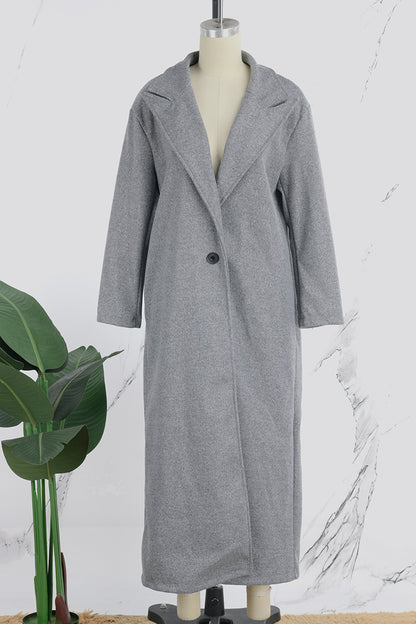 Casual Solid Cardigan Turndown Collar Outerwear