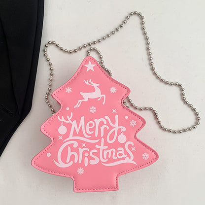 Casual Letter Print Christmas Tree Patchwork Bags