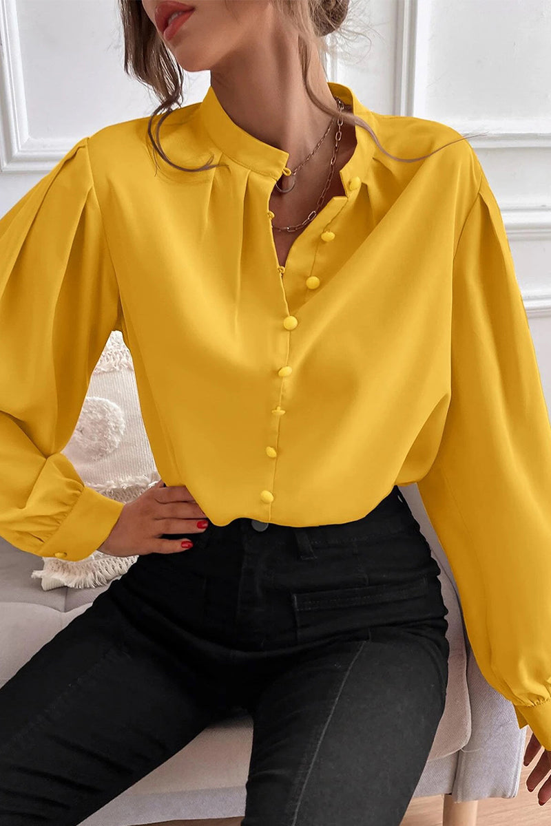 Elegant Solid Fold Half A Turtleneck Tops