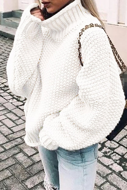 Fashion Casual Solid Patchwork Turtleneck Tops