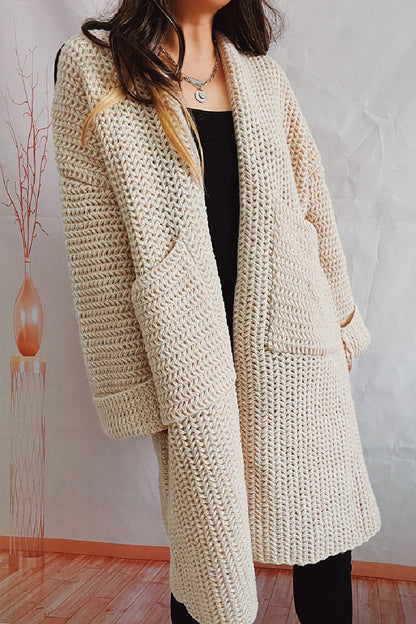 Casual Solid Cardigan Outerwear