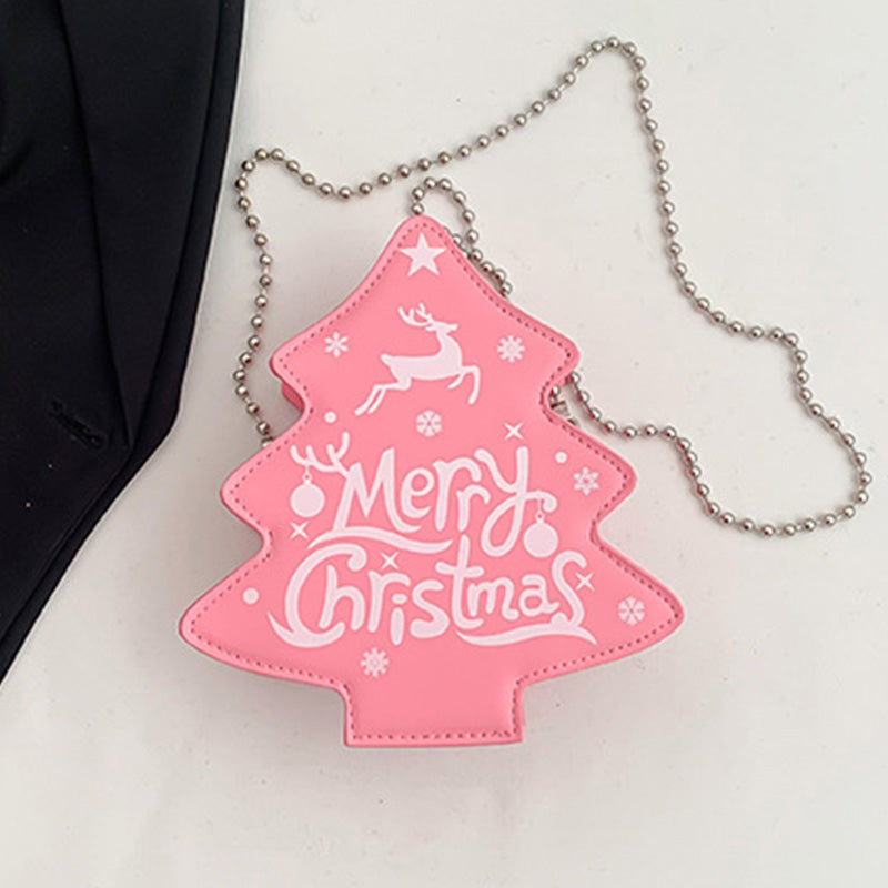 Casual Letter Print Christmas Tree Patchwork Bags