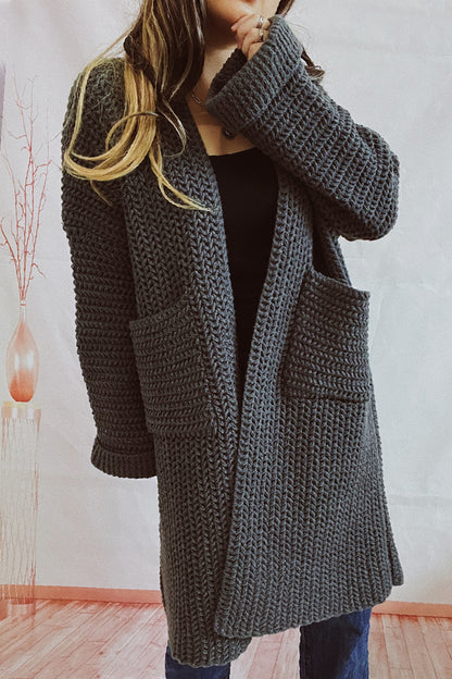 Casual Solid Cardigan Outerwear